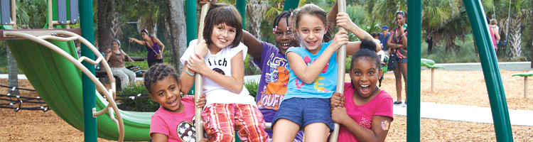 Sunrise residents at a park playground