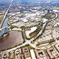 Birds eye view of the Sunrise business and entertainment district