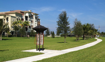 Flamingo Road Linear Park with a fitness station