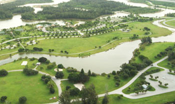 Aerial view of Markham Park in Sunrise