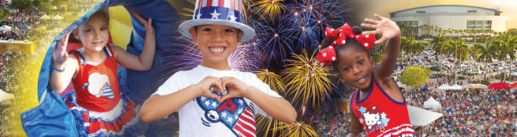 Crowd and Kids participating at the Sunrise July 4th Celebration