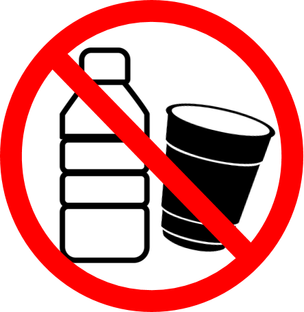 No to plastic cups and bottles