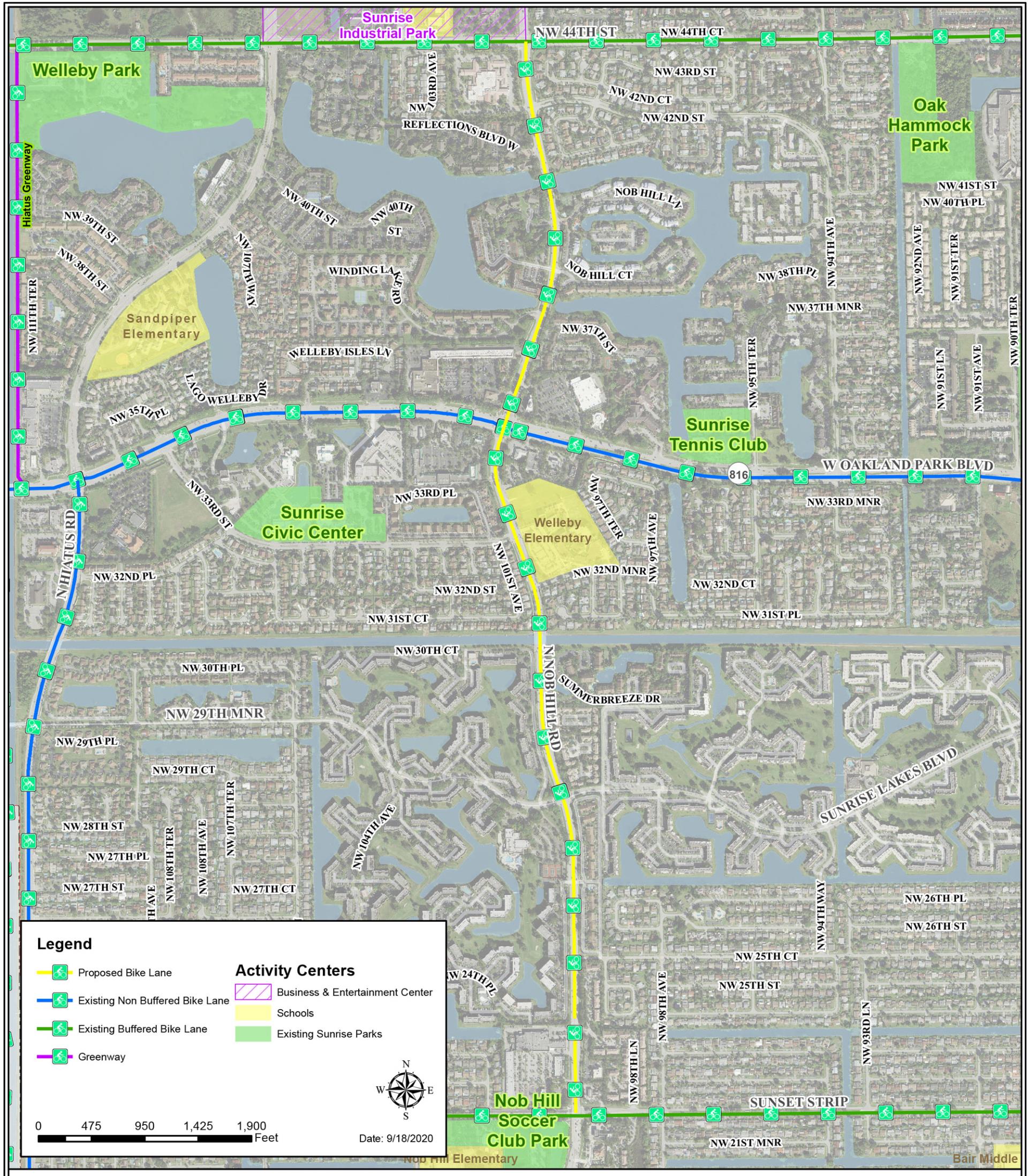 Map of Proposed Nob Hill Road Multi-Purpose Path