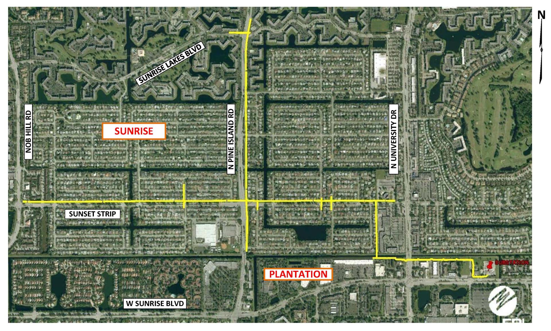 Map of FPL Pole Strengthening Project Area 3-2021