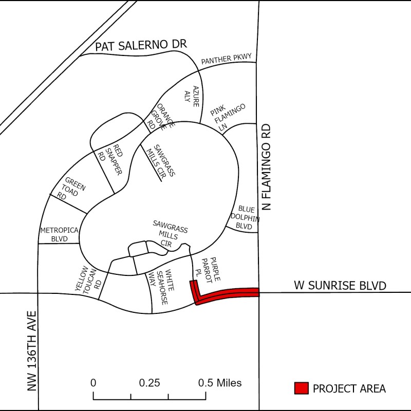 County Work Area - Sunrise Boulevard Drainage, cropped view