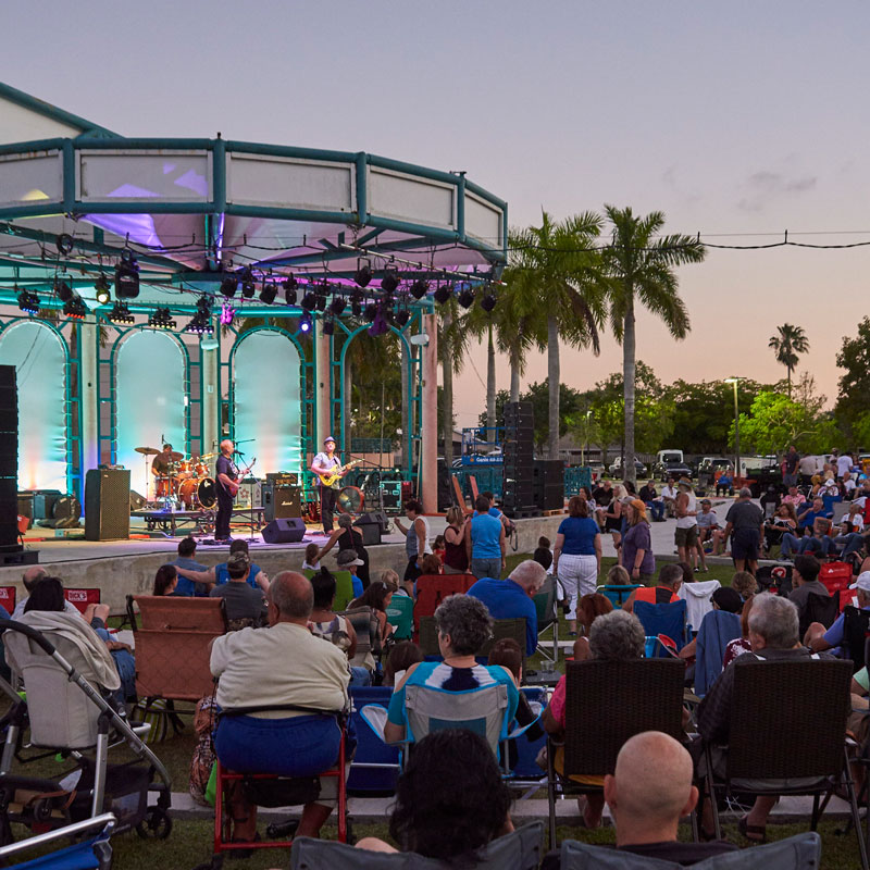 Sunrise amphitheatre during twilight concert