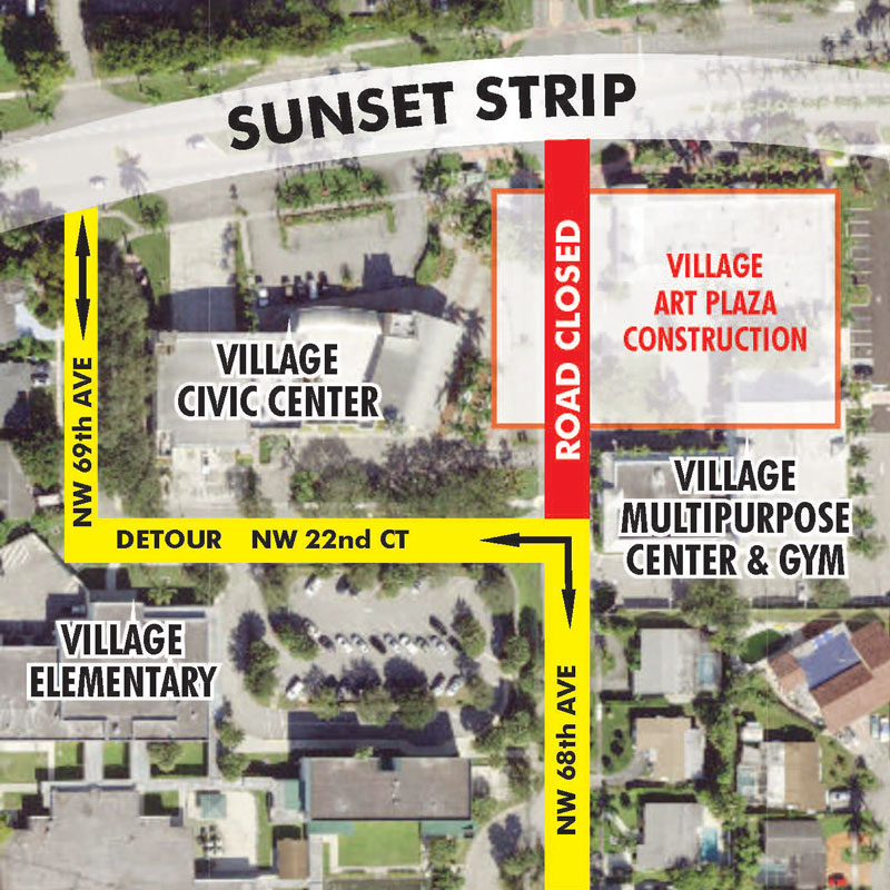 Village Art Plaza road closure map