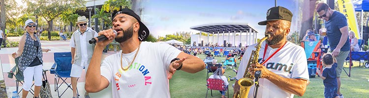 Residents and Performers at City Park during the City of Sunrise Tunes 'N Truck event