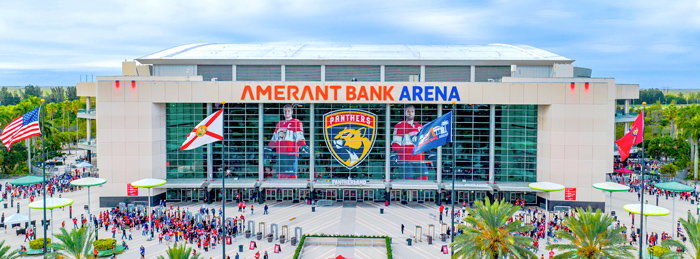 Amerant Bank Arena Home of the NHL Florida Panthers - front view